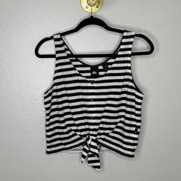 Quicksliver Black and white Striped Tanktop new with tags - Picture 1 of 3